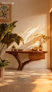 Bàn Console Gỗ Tự Nhiên Dáng Cây Nghệ Thuật – Mộc Nhà Nếp