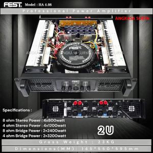 Power Fest HA4.08 Original /Power ampli FEST HA 4.08 Class H / Amplifier 4 Channel Fest HA4.08