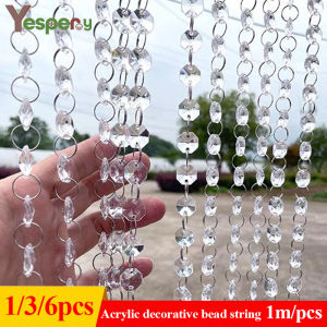 สร้อยลูกปัดผ้าม่าน 1/2/4ชิ้น ตกแต่งโคมไฟคริสตัลพู่ห้อยลูกปัดแต่งงาน พู่ระย้า ุงูเพ็ญู ห้อน ราคาถูกกว่า 850 บaa