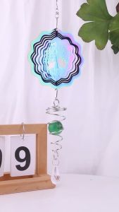 Colorful Rotating Wind Chimes Garden Décor Ornaments Wind Chimes Lucky Charm 2023 Hanging For Home Garden Decoration Outdoor Hanging Christmas Decoration