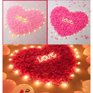 500pcs Romantic Artificial Rose Petals Wedding Supplies Valentines Birthday Atmosphere Party Decoration