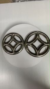 โดนัทเหรียญจีนสแตนเลส เกรด304 สีเงิน อะไหล่สแตนเลส อุปกรณ์ตกแต่งประตู จัดส่งไวทั่วไทย