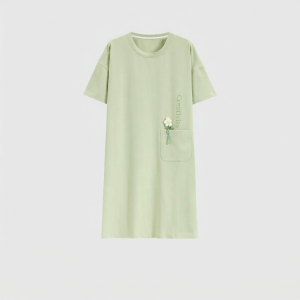 Baisina | Cotton Thin Breathable Summer Sleepwear Dress