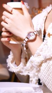 Sunlifex Jam Tangan Wanita Kuarsa Bulat Kemewahan Elegan Tali Stainless Steel Jam Tangan Cewek COD