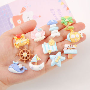 Marine Series Crab Boat DIY Resin Jewelry Accessories Handmade Cream Glue Phone Case Hairpin Brooch Material