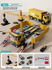 YAOLAN | Extra Large Alloy Transforming Crane Truck Toy