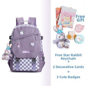 WHS | Stylish Large Capacity School Bag Checkered 2025 New Style