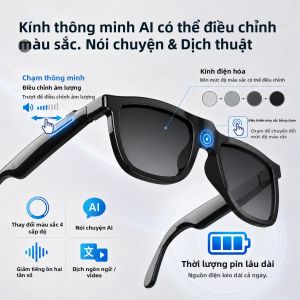 GUHUAVMI | Kính Thông Minh Cảm Ứng Đổi Màu Dịch Thuật AI Micro Kép Gọi Bluetooth Khử Tiếng Ồn Chống Tia UV