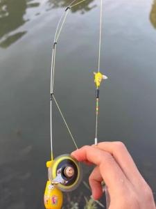 Mini Fishing Rod Set with Wheels Leisure Shrimp Fishing Short Stick Parent-Child Activity Portable Handheld Fishing Pole