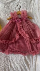 Gaun Pesta Anak Perempuan Motif Floral Tulle dengan Aksen Renda untuk Ulang Tahun - PELANGI PESTA