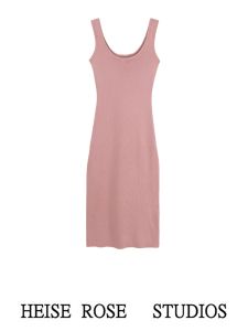 Slim Fit Long Knitted Casual Vest Dress Womens Autumn Winter Sleeveless Base Tank Dress Pure Desire Versatile High Waist City Commute