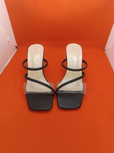 Guốc cao gót nữ quai dây và mica trong gót trong 7p