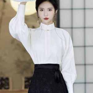 เรียบหรู สไตล์จีน ผู้หญิง เสื้อตัวในจับคู่หางม้า กระโปรง ทันสมัย ฤดูใบไม้ร่วง ฤดูหนาว ใหม่ ดีไซน์ เดินทางสํานักงาน