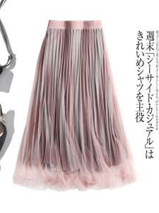 กระโปรงสั้นผ้าลูกไม้เอวกลางทรงเอผู้หญิง ฤดูใบไม้ผลิและฤดูร้อน 2025 กระโปรงจีบลายลูกไม้ยาวปานกลาง กระโปรงทรงเอผ้าชีฟองสไตล์นางฟ้า