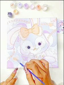Payoe Painting By Number Sanrio 20x20cm Set Kartun DIY Painting Kit