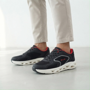 BUM Equipment Mens Shoe BMY89201/BMY89202 Black/Black x Red - Kasut Lelaki Kasual Selesa Sneakers