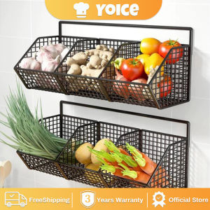 Yoice Wall Mounted Condiments Racks Organizer Kitchen Racks Spice Storage Hanging Rack Organizer Vegetable Fruit Spice Racks Condiment Organizer Bathroom Storage Shelves
