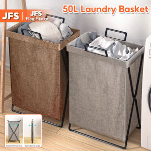 JFS 50L Large Laundry Hamper Home Folding Laundry Basket Organizer With Stand Dirty Clothes Storage Basket