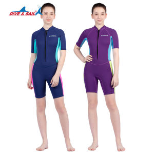 Lặn buồm mới thiếu niên Wetsuit Cô Gái dây kéo phía trước một mảnh dày áo quần lặn 2.5mm ấm bơi lướt sóng áo quần lặn