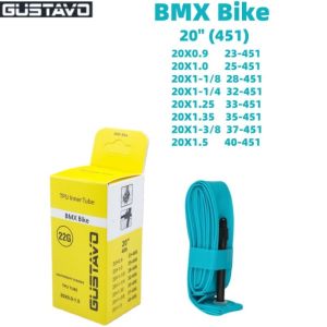 GUSTAVO TPU Bike Inner Tube BMX Bicycle Tire Tubes 20" 451 20x0.9/1.0/1-1/8 1-1/4 /1.25/1.35 1-3/8/1.5