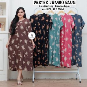 viral daster jumbo motif daun Ld 125 bahan rayon santung premium busui kancing depan adem nyaman digunakan dress abg wanita dewasa baju tidur baju santai tebal murah berkualitas promo diskon grosir obral cantik pekalongan bali voucher warna lengkap cod