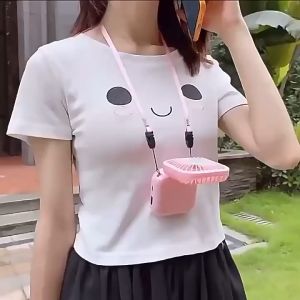 Neck Folding Maliit na Fan Bagong USB Charging Handheld Maliit na Fan Multifunctional Desktop Maliit na Fan