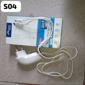 Charger Universal 2in1 Kecepatan Cepat untuk Type-C & Micro USB Warna Putih