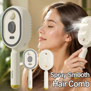 Dorisna Electric Spray Massage Comb Essential Oil Atomization Comb for Smooth Hair Red Light Scalp Massaging Fluffy Hair Brush