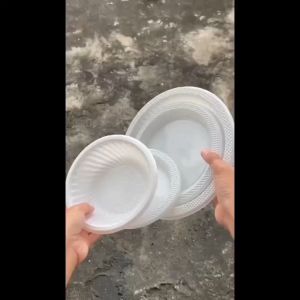P6 Piring Plastik Makan Putih Susu Kecil isi 50pcs