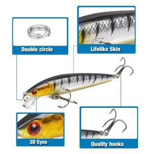 10Pcs Umpan Ikan Mas Busa Umpan Casting Kesting 10cm/9g Umpan Pancing Umpan Mancing Minnow Umpan Pancing Mengambang Buatan Umpan Keras Bass Wobblers Umpan