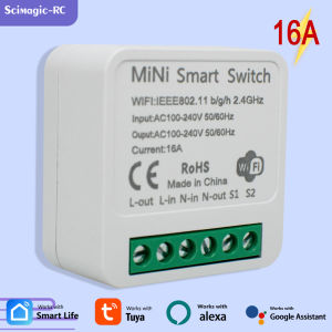 16A Wifi Smart Switch Tuya APP Wireless Remote Control Timing Smart Home DIY Switch Module Support Alexa Google Home