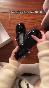 (Form to đặt lùi 1 size) Giày nữ mũi tròn da mềm quai dán đế cao 5cm QC