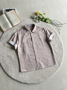Xanvas | Pinstripe Paneling Breathable Short Sleeve Shirt