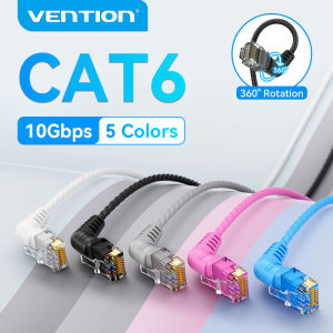 Vention | Vention CAT6A Ethernet Cable 10Gbps 90/360 Degree Rotation CAT 6A Slim Networking Internet Lan Cord for PC PS4 Router RJ45 Cable