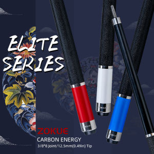 ZOKUE Carbon Fiber Cue Stick Elite Series Low Deflection Full Carbon Technology Billiard Cue Stick With 12.5mm Tip and CaseExtension