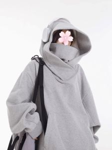 SUOSHE | Áo Hoodie Rộng Có Mặt Nạ