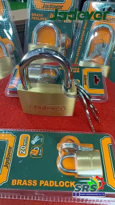 JADEVER แม่กุญแจ ระบบสปริง ทองเหลือง (คอสั้น) ขนาด 20 มม. / 30 มม. / 40 มม. / 50 มม. / 60 มม.ใช้คล้องล็อคประตูหน้าต่าง