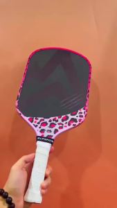 ALPSPORT | ALPSPORT Pink Leopard Pickleball Paddle Pro 16mm Carbon Fiber Face 5th Gen EPP Core 210g Light Spin Control Premium Gift For Her
