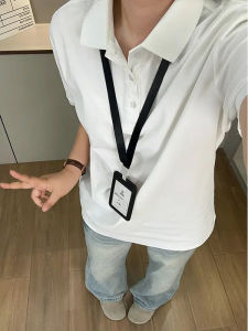 American Style Polo Shirt Short Sleeve Mens Summer Cleanfit Commute Versatile Simple T-Shirt Heavy Shoulder Half Sleeve