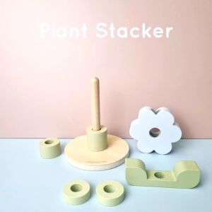 Learning Time Plant Stacker Movement Series - Mainan Kayu Tumpuk Bayi 6-12 Bulan