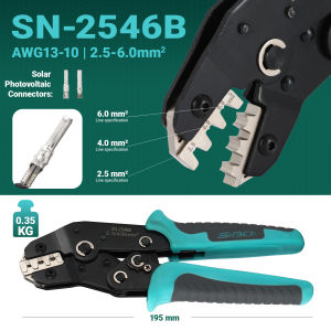 SN-2546B Crimping Pliers for MC4 Terminal PV Solar Connector | 2.5-6mm² Wire Crimp Tool | Solar Photovoltaic Connectors Plier