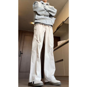 Spring Mens Soft Shell Cargo Pants Trousers Bell Bottoms Three-Proof Sports Workwear American Functional Style Straight Leg