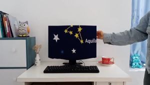 Cover Komputer Penutup Layar LED Monitor Komputer Kain Elastis Spandex Dekorasi Size 19\\\"-22\\\" Bahan Kain Lembut Garansi Produk Import