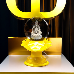 Crystal Western Three Holy Buddha Statues Trang Trí Bàn Trang Trí Nhà Phong Cách Cổ Điển Trang Trí Bàn Lễ Phật Amitabha Guanyin