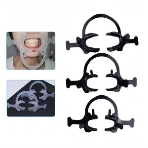 Dental C-Type Cheek Retractor with Handle Intraoral Mouth Opener Plastic Mouth Gag Expander Oral Cavity Retractor for Dentistry