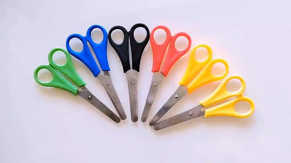 Stainless Steel Kids Art Student Scissors Round Head Cutter School Children Paper Cutting Office Multipurpose Stationery