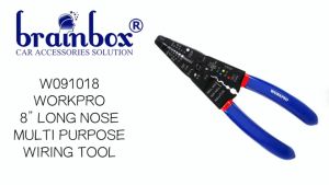 Workpro W091018 8inch Long Nose Multi Purpose Wiring Tool Tang Kupas Kabel Crimping Pliers for Wire and Sleeves