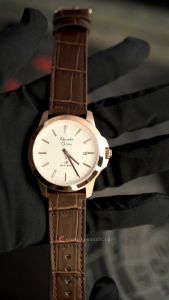 Jam Tangan Pria Alexandre Christie Primo AC 1017 MDLRGSL White Dial Brown Leather Strap