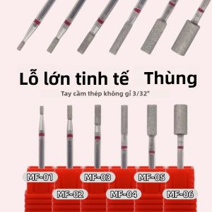 1 Mũi Khoan Móng Kim Cương Đầu Lớn Hạt Mịn Thép Không Gỉ Dụng Cụ Làm Sạch Da Chết Loại Bỏ Da Chết An Toàn Dụng Cụ Làm Móng Nga