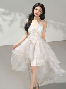 KEIKO | Two-Way Detachable Skirt Gradient Floral Fairy Dress
